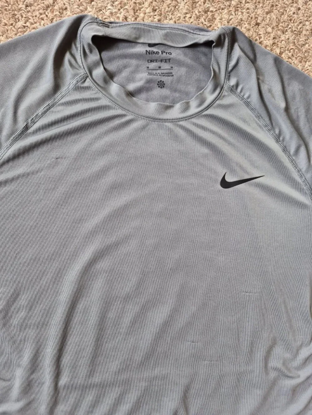 Nike Pro DRI-FIT Short Sleeve Performance Tee - Gray